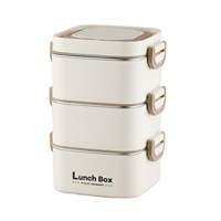 Boîte à lunch isotherme carrée en acier inoxydable Yolecen304 avec couvercle, anti-fuite et compatible micro-ondes, portable pour les employés de bureau et