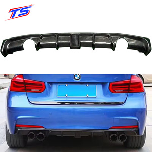F30 MP Style Carbon Fiber Double Out Rear <strong>Diffuser</strong> With Light for BMW <strong>3</strong> Series F30 - Product Image 1