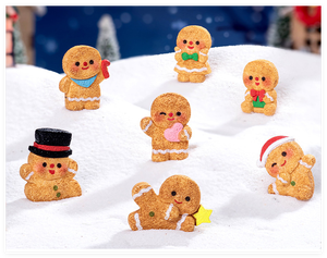 Charmes en résine 3D en forme d'homme en pain d'épices pour la décoration de la maison, mini ornement de Noël pour l'arbre, décorations de fête de neige, figurines en résine d'anime nues pour Noël - Product Image 5