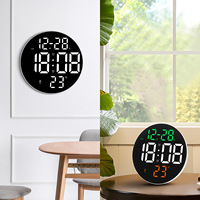 Horloge murale à écran LED multifonctionnelle, télécommande, réveil numérique, horloge de table simple, affichage du calendrier et de la température