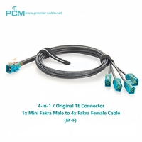 Quad Mini Fakra mâle à Fakra femelle câble coaxial automobile 4-en-1 Original TE Z-Code pour Infotainment affichage de démarrage à distance ADAS