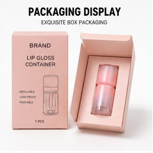 Gloss à lèvres repulpant rose dégradé semi-transparent bio avec base rotative en plastique, vente en gros pour maquillage quotidien, marque privée - Product Image 6