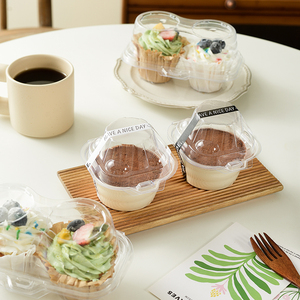 Two Pack Cupcake Packing Plastic Individual Plastic Cupcake Containers <strong>Disposable</strong> Clear to Go with Connected Airtight Dome Lid - Product Image 5