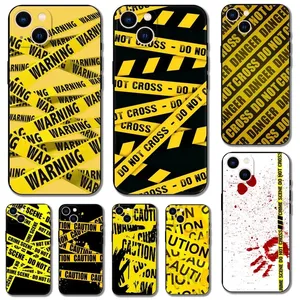 Custom Yellow bundle crime scene Silicone Cover For iPhone 11/12/13/14/15 Pro Max UV Printing Mobile Phone Sublimation Case