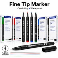 Stylo marqueur permanent promotionnel à pointe fine en nylon, encre à base d'huile, bleu/vert/rouge/noir, personnalisable avec logo sur papier