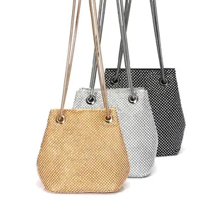 Mode Vrouwen Diamant Schouder Handtassen Dames Portemonnees Full Steentjes Glanzende Mini Emmer Bags