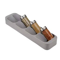 Étagère à épices verticale en plastique PP à 8 compartiments, non pliable, pour ustensiles de cuisine, organisateur de tiroir de garde-manger, boîte de rangement pour pots à épices