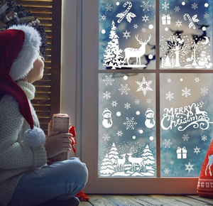 Tùy chỉnh tĩnh bám cửa sổ đề can dễ thương không thấm nước dán giáng sinh với UV in ấn chi phí giá cho trang trí trong nhà - Product Image 2