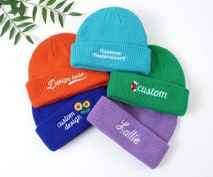 Gorros de Punto Acrílicos Rojos de Invierno de Alta Calidad con Parche de Logotipo Personalizado de Diseñador al por Mayor, Estilo Camuflaje y Personajes, para Playa - Product Image 2
