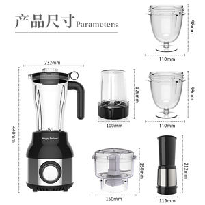 Happy Partner Mélangeur 6 en 1 pour robot de cuisine Mélangeur viande hachée et légumes hachés - Product Image 6