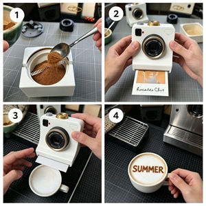 Impresora de Plantillas para Café con Diseño de Cámara, Impresión 3D en PLA, con un Solo Clic, para Múltiples Ocasiones - Product Image 3