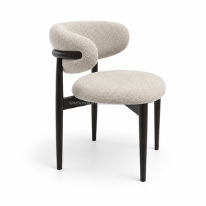 Fauteuil d'appoint confortable en lin naturel de qualité supérieure, <span class=keywords><strong>chaise</strong></span> longue rembourrée respirante et écologique pour un salon douillet - Product Image 1