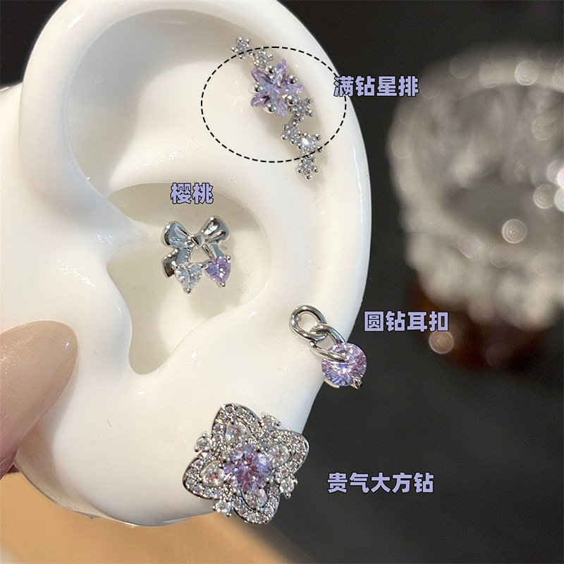 Purple Full Diamond Star Row Single