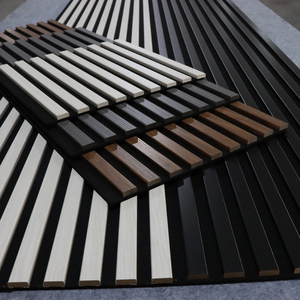 Chất lượng cao cách âm tấm Tường <span class=keywords><strong>MDF</strong></span> gỗ Slatted tường Acoustic cảm thấy tấm cho trang trí nội thất tường và trần nhà - Product Image 5