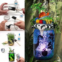 Kits artisanaux de lanternes en dinosaure, avec 6 Mini dinosaures, jouets d'art et artisanat, veilleuse, cadeaux pour enfants garçons et filles, pièces