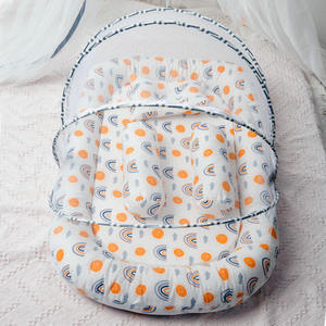 Lit pliant 4-en-1 en coton biologique avec moustiquaire, berceau respirant pour nouveau-né, style princesse, avec canopy en maille - Product Image 2