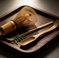 Ensemble Fouet à Matcha Chasen en Bambou Naturel à 100 Dents et Cuillère à Matcha Chashaku Faits Main Japonais, Écologiques, pour Thé Matcha – Marque Privée
