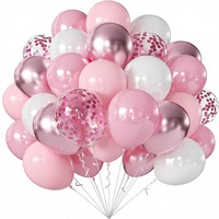 Kits de ballons en gros macaron pastel rose métallisé et blanc avec confettis pour décorations de mariage, de douche nuptiale et de baby shower