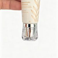Tube souple cosmétique de luxe personnalisé avec logo, en PE, couvercle en acrylique cristal électroplaqué mat/brillant, pour fond de teint et crème de base OEM
