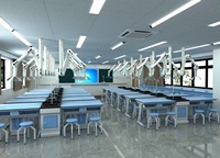 Table de laboratoire moderne en aluminium et résine phénolique pour étudiants, idéale pour les laboratoires de chimie, de biologie et de physique