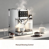 Cafetera Espresso Semiautomática con Pantalla Táctil Eléctrica, Jarra de Leche Independiente, Máquina de Latte/Cappuccino de un Toque, Superventas