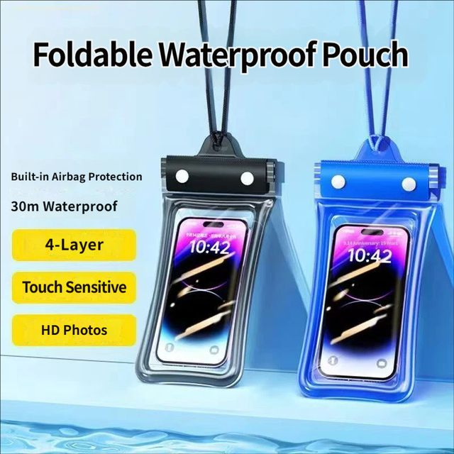 Factory Universal Waterproof Clear PVC Mobile Phone Case Pouch Dry Bag with Touch Screen for iPhone Samsung Beach