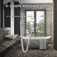 Brosse de massage en V en gros avec texture incurvée en ABS, dents larges pour cheveux bouclés, volume pour franges, pinces crânio-top, brosse coiffante