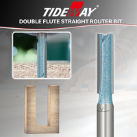 Fraises droites Tideway Cnc pour bois, deux flûtes, 6 mm, 8 mm, 12 mm, fraises à bois en carbure