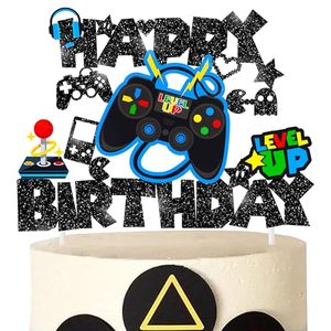 1 Adorno para Pastel <span class=keywords><strong>de</strong></span> <span class=keywords><strong>Feliz</strong></span> <span class=keywords><strong>Cumpleaños</strong></span> con Diseño <span class=keywords><strong>de</strong></span> Videojuego, Decoración Brillante para Pastel, para Baby Shower, Niños y Niñas, Artículos para Fiestas <span class=keywords><strong>de</strong></span> <span class=keywords><strong>Cumpleaños</strong></span>, Color Negro - Product Image 1