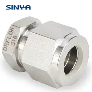 Stainless Steel Compression Fittings 3/8" Tube End Instrumentation Connector 6000 Psi Double Twin Ferrule Tube Plug