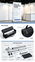 Kiosque promotionnel modulaire portable, stand de vente extérieur personnalisé, stand d'exposition réutilisable pour salon professionnel