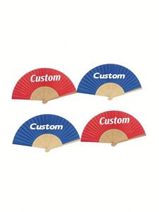 Éventail en papier personnalisé chinois fait main de 21 cm avec poignée en bambou naturel et logo imprimé unique, idéal comme cadeau culturel - Product Image 4