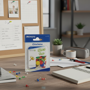 Mengfu Set di 50 Puntine Colorate da 9mm con Testa in Plastica e Materiale in Acciaio per Ufficio e Scuola - Product Image 3
