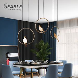 Nordic home live room <span class=keywords><strong>fancy</strong></span> light bird chandelier gold shell decor modern led pendant hanging light bird chandelier - Product Image 2