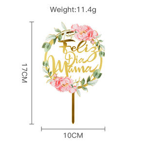 Adorno de Pastel Personalizado para el Día de la Madre en Español, Feliz Día Mamá, Impresión a Color, Acrílico, Suministros para Decoración de Pasteles - Product Image 2