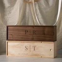 Boîte en noyer ou pin pour vin porte-champagne cadeau romantique boîte à vin en bois pour mari femme