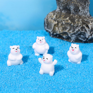 Juego de figuras de resina en miniatura Happy Bear, conjunto de cuatro figuras con forma de animal, adorno artesanal para decoración del hogar - Product Image 1