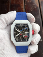 Montre mécanique automatique de luxe pour homme avec tourbillon, boîtier tonneau en fibre de carbone, bracelet en nylon, ultra légère, ultra fine, sportive, étanche