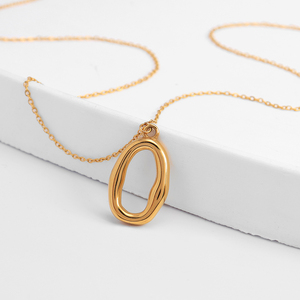 Kalung Wanita Minimalis, Kalung Choker Anti Air dengan Permukaan Mengkilap, Liontin Ular, Bandul Tetesan Air, Kalung Stainless Steel - Product Image 3