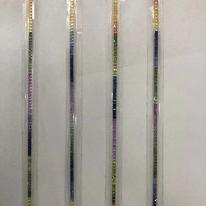 יוקרה תכשיטי קשת צבע ספיר אבן באגט צעד אמרלד לחתוך טבעי ספיר - Product Image 2