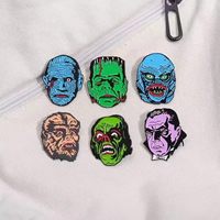 Nouvelles Épingles Métalliques Anime Tendance pour Halloween, Personnages de Dessins Animés Horreur, Badges Métalliques Effrayants, Faible MOQ, Vente en Gros, Cadeaux Anime, Épingles