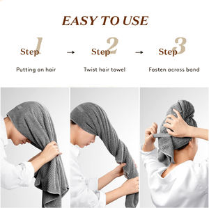 Venta caliente Super absorbente de secado rápido tejido de microfibra ecológico suave seco envoltura cabeza y toallas para el cabello marca <span class=keywords><strong>Lenna</strong></span> - Product Image 5