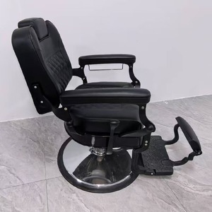 Sillón de Peluquería Moderno de Cuero Negro, Giratorio, para Salón de Belleza y Barbería, para Hombres - Product Image 5