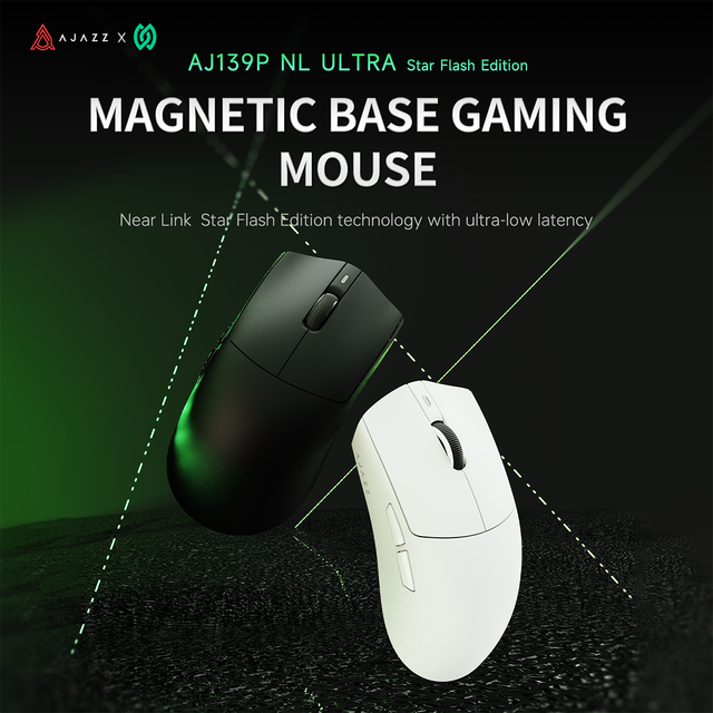 Ajazz X Nearlink AJ139P NL V3 Ultra Star Flash Edition Magnetic Base Gaming Mouse With Star Flash Chip Dual 8K High Return Rate