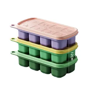 批发厨房食品级冰箱硅胶制冰机块模具储冰盒和制冰盒