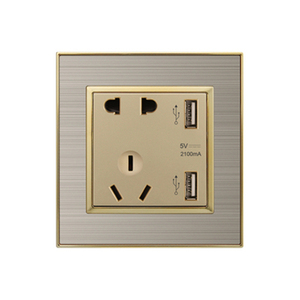 Prix usine Électrique Accessoires Chevilles, 5Pin Prise Murale Avec Double USB - Product Image 1