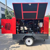185 CFM 5m3/min 116 Psi Compresseur d'air à vis à moteur diesel portable pour le forage de puits d'eau