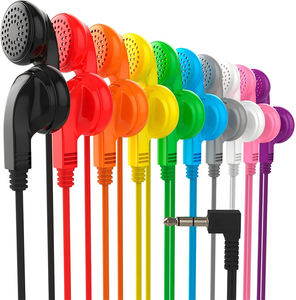 Auriculares con cable desechables, cascos de un solo uso, coloridos y baratos, para autobús, tren o avión - Product Image 1