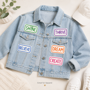 Patchs perlés faits à la main, assortiment de slogans motivants 'Believe', 'Thrive', 'Dream', badges brodés de perles de rocaille pour vestes, <span class=keywords><strong>en</strong></span> gros - Product Image 6