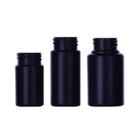 Flacon en plastique noir pour compléments nutritionnels, 0,5 oz, 1 oz, emballage en capsule PE